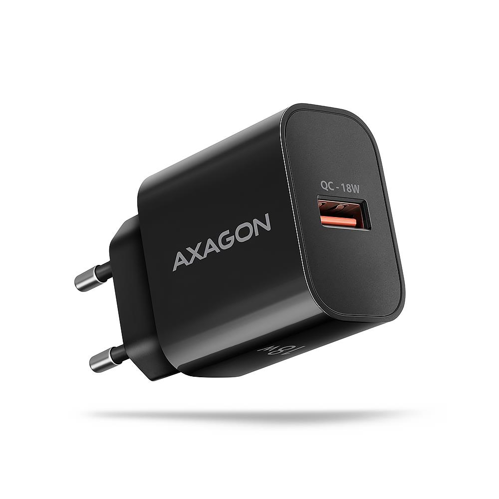 MOBILE CHARGER WALL USB 18W/1PORT BLACK ACU-QC18 AXAGON - Image 3