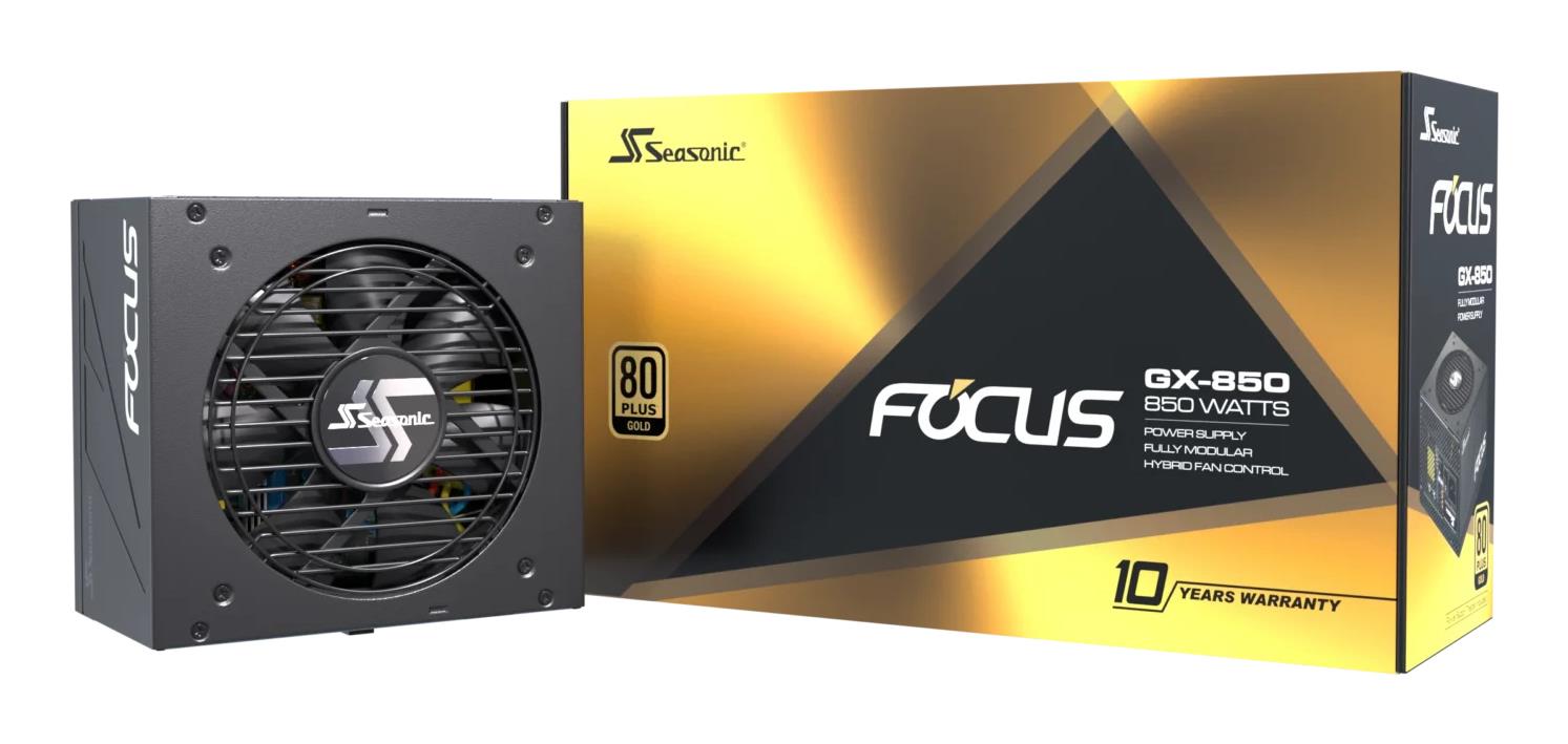 Power Supply SEASONIC FOCUS GX ATX 3.0 850 Watts Efficiency 80 PLUS GOLD MTBF 100000 hours FOCUS-GX-850-V4