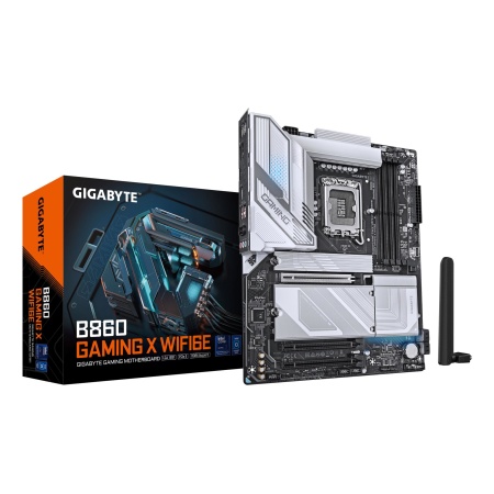 Mainboard GIGABYTE Intel B860 Express LGA1851 ATX Memory DDR5 Memory slots 4 1xPCI-Express 16x 2xM.2 1xHDMI 1xDisplayPort 1xAudio-In 1xAudio-Out 1xMicrophone 5xUSB 2.0 3xUSB 3.2 1xUSB-C 1xRJ45 B860GAMINGXWIFI6E1.0