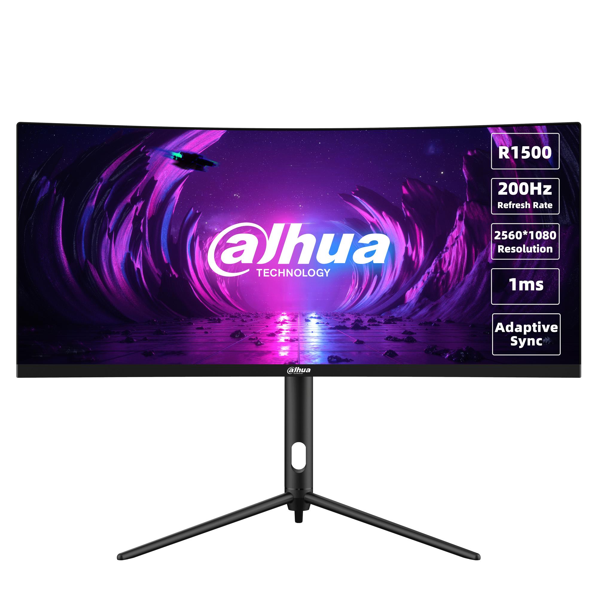 LCD Monitor DAHUA DHI-LM30-E330CA 30" Gaming/Curved/21 : 9 Panel VA 2560x1080 21:9 200Hz 1 ms Swivel Tilt Colour Black LM30-E330CA