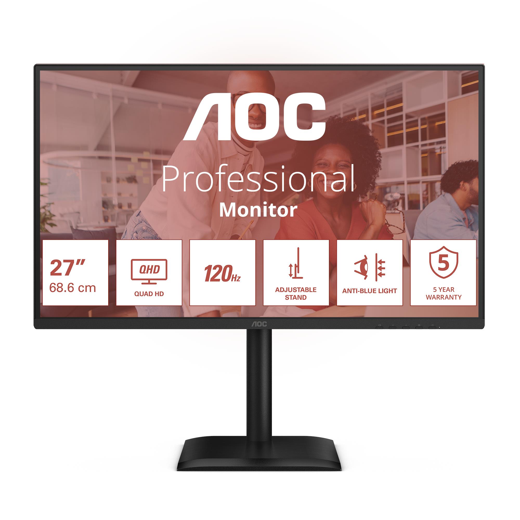 LCD Monitor AOC 27 " 2560 x 1440 pixels Quad HD Native aspect ratio 16:9 LED Flat Q27E4CV - Image 2