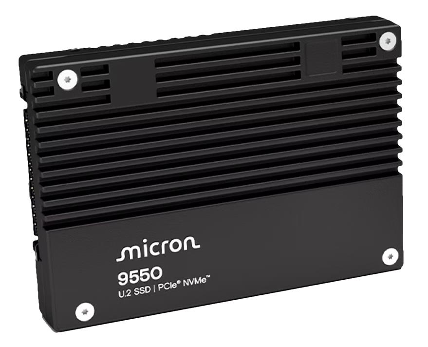 SSD MICRON SSD series 9550 PRO 7.68TB PCIe Gen5 NVMe NAND flash technology 3D TLC Write speed 10000 MBytes/sec Read speed 14000 MBytes/sec Form Factor U.2 MTFDLAL7T6THA-1BK1DABYYR - Image 2