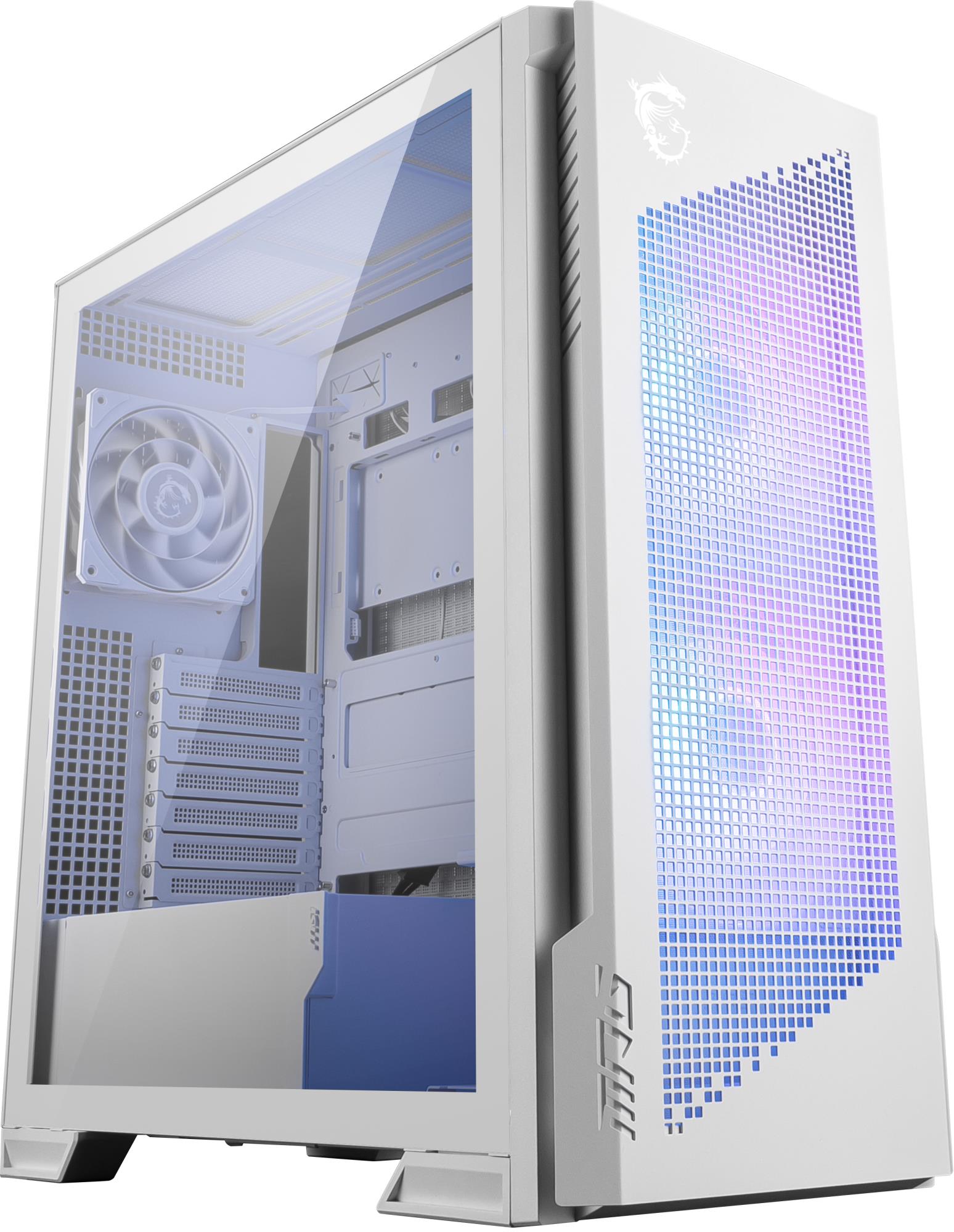 Case MSI ATX/micro ATX/Mini-ITX/EATX White Midi Tower PC VELOX300RAIRFLOWPZWH