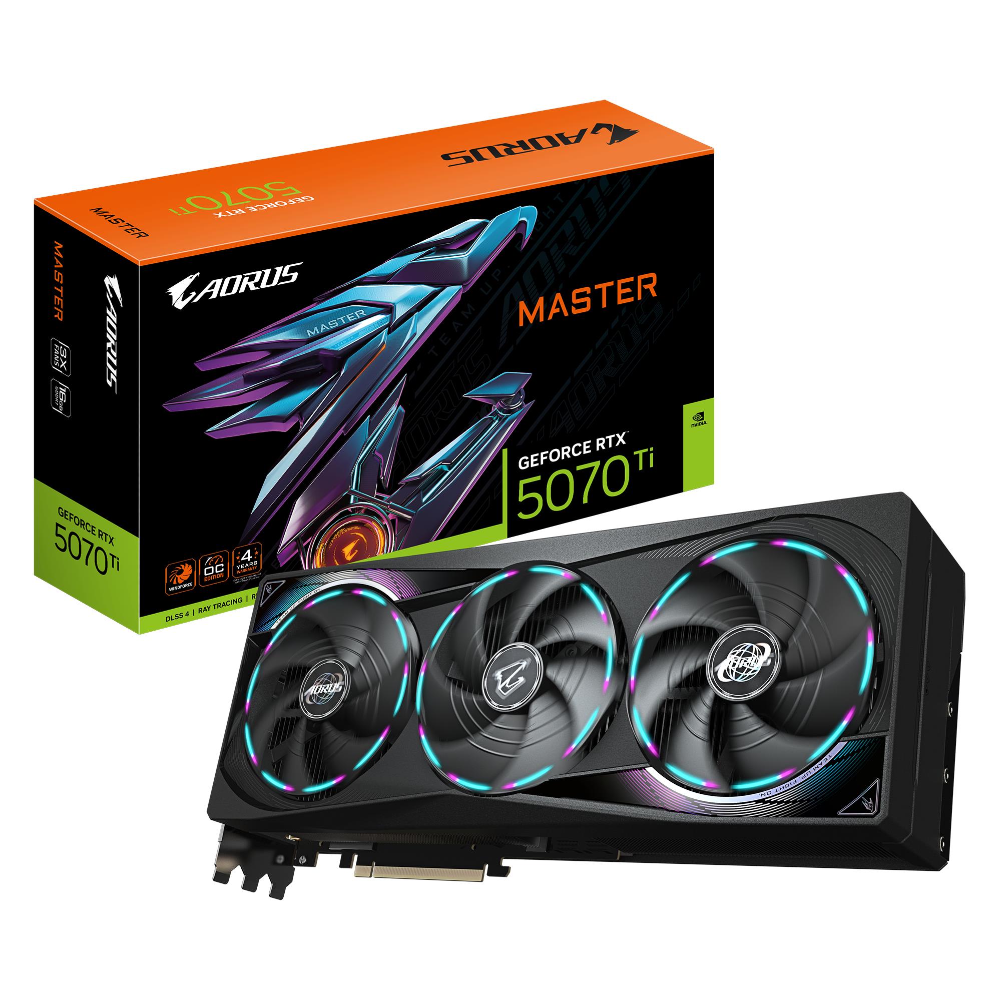 Graphics Card GIGABYTE NVIDIA GeForce RTX 5070 Ti 16 GB GDDR7 256 bit PCIE 5.0 16x GPU 2670 MHz Dual Slot Fansink 1xHDMI 3xDisplayPort GV-N507TAORUSM-16GD