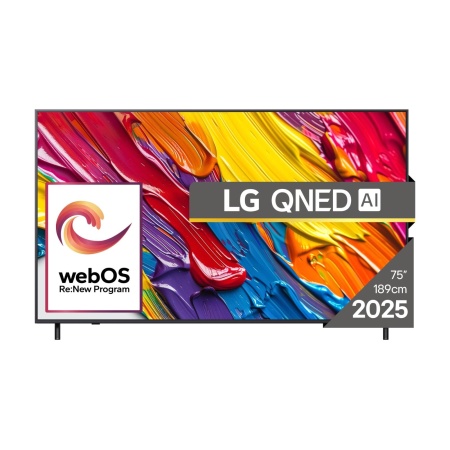 TV Set LG 75" 4K/Smart 3840x2160 Wireless LAN Bluetooth webOS Black 75QNED82A3B