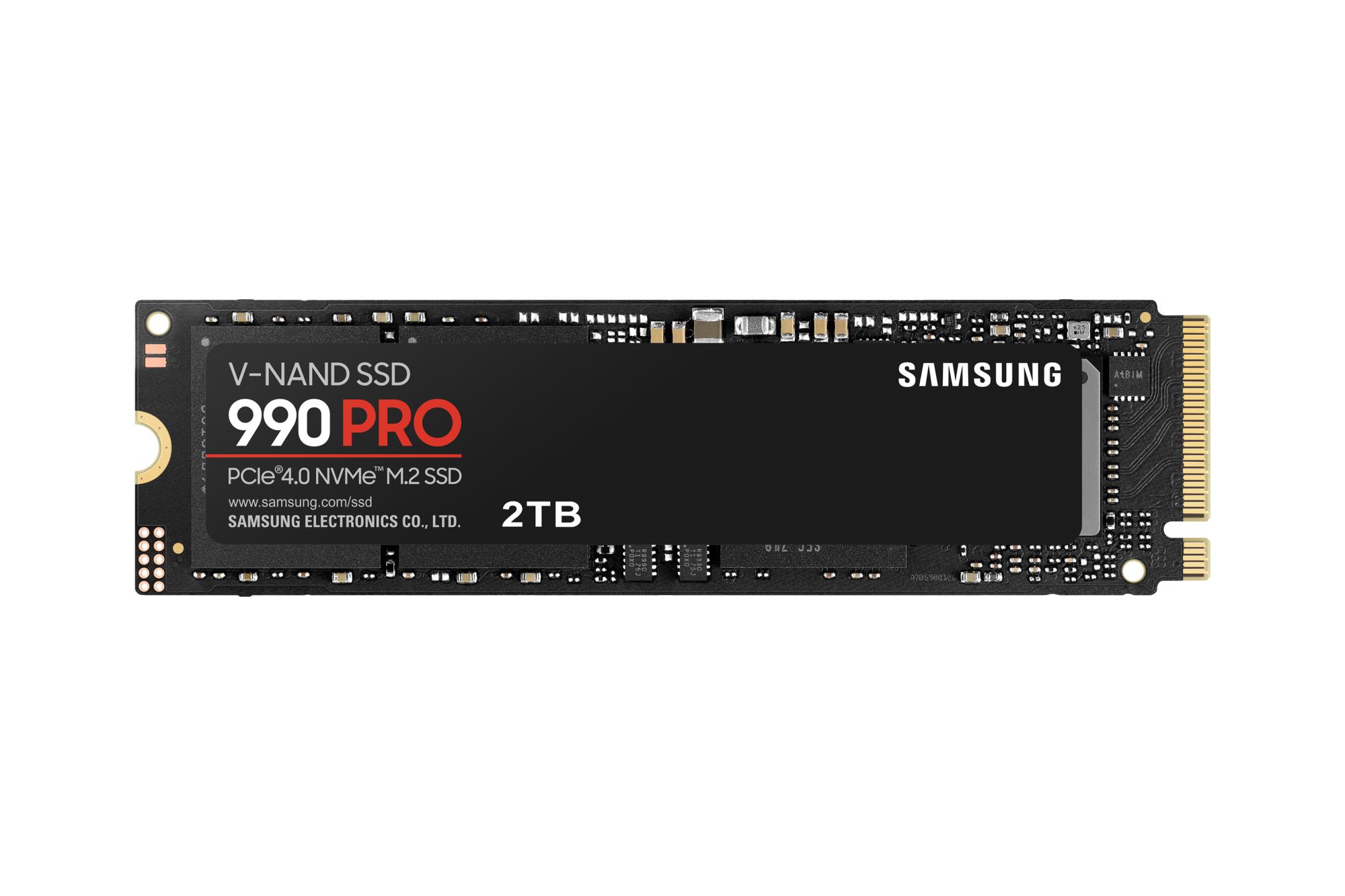 SSD SAMSUNG 990 PRO 2TB M.2 PCIE NVMe MLC Write speed 6900 MBytes/sec Read speed 7450 MBytes/sec 2.3mm TBW 1200 TB MTBF 1500000 hours MZ-V9P2T0BW