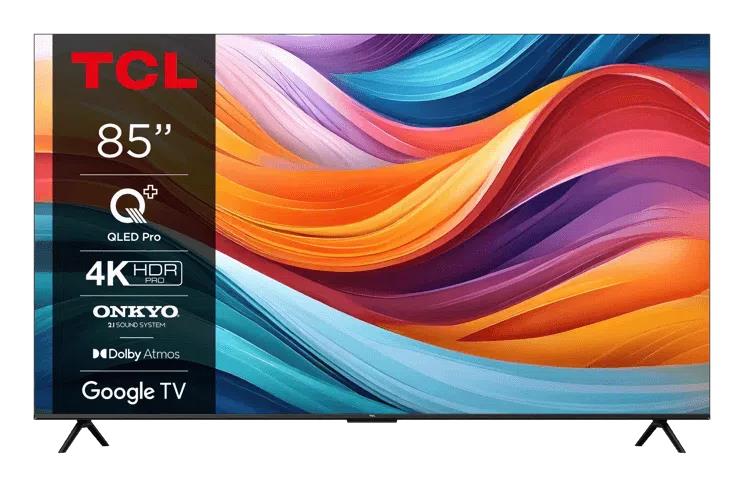 TV Set TCL 85" 4K/Smart QLED 3840x2160 Wireless LAN Bluetooth Google TV Grey 85T7B