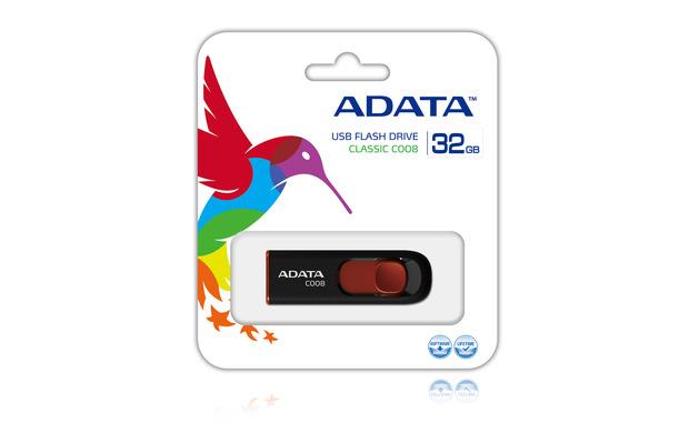 MEMORY DRIVE FLASH USB2 32GB/BLACK/RED AC008-32G-RKD A-DATA - Image 3