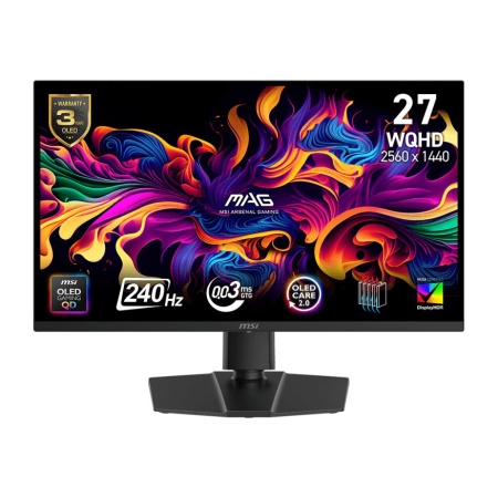 Monitor MSI MAG 273QP QD-OLED X24 26.5" Gaming Matte Panel QD-OLED 2560x1440 16:9 240Hz 0.03 ms Colour Black MAG273QPQD-OLEDX24