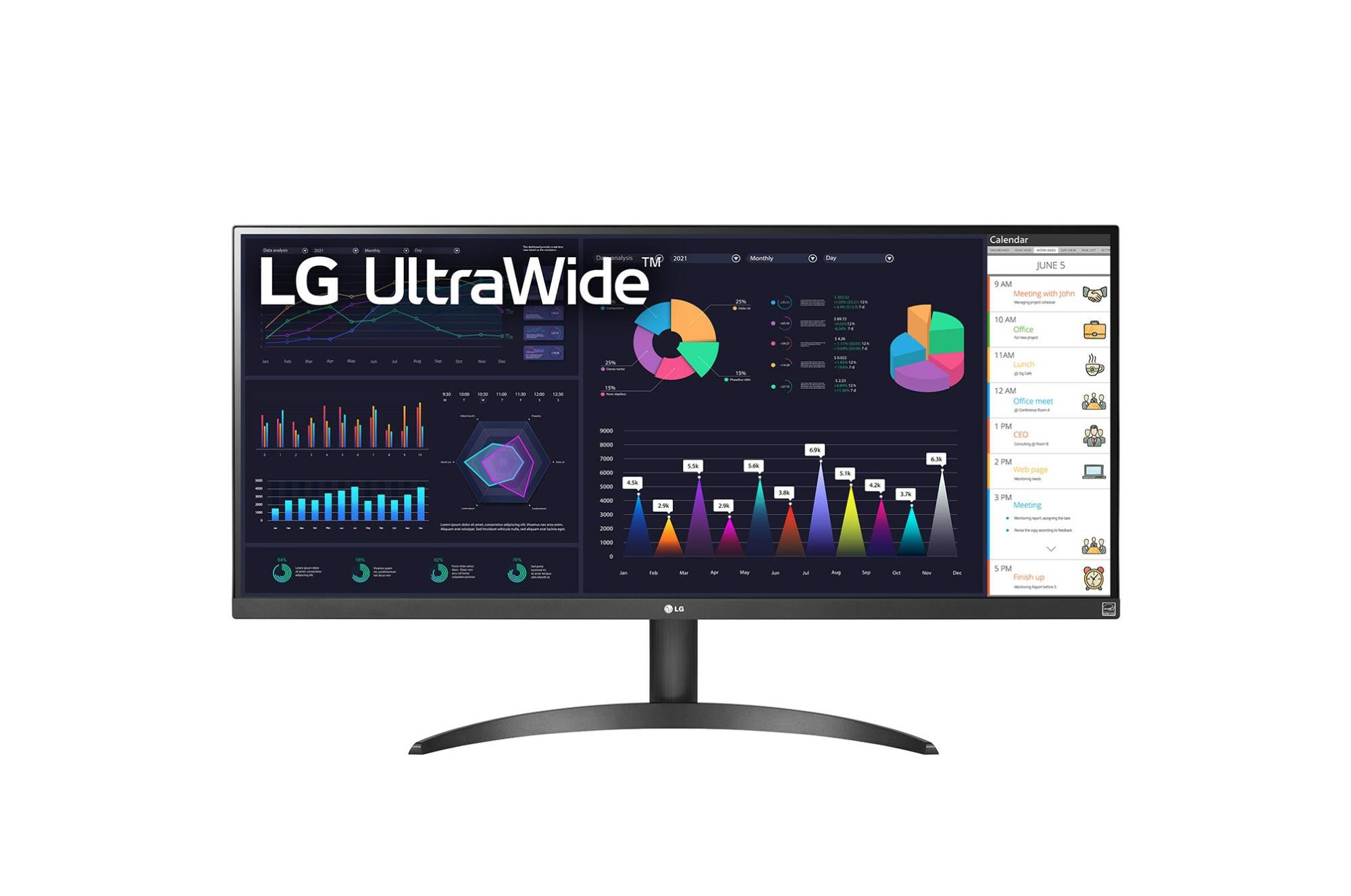 LCD Monitor LG 34WQ500-B 34" Business/21 : 9 Panel IPS 2560x1080 21:9 100hz Matte 5 ms Tilt Colour Black 34WQ500-B
