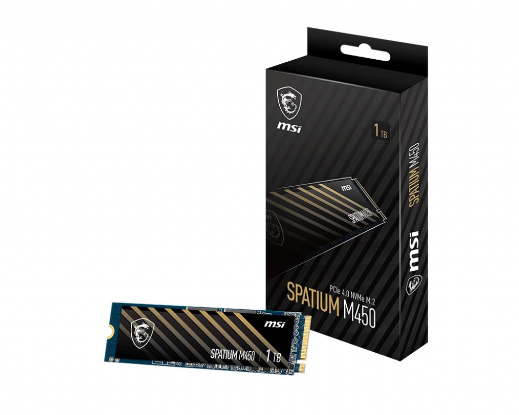 SSD MSI SPATIUM M450 1TB M.2 PCIe Gen4 NVMe 3D NAND Write speed 2400 MBytes/sec Read speed 3400 MBytes/sec 2.15mm TBW 350 TB MTBF 1500000 hours S78-440L0M0-P83 - Image 2