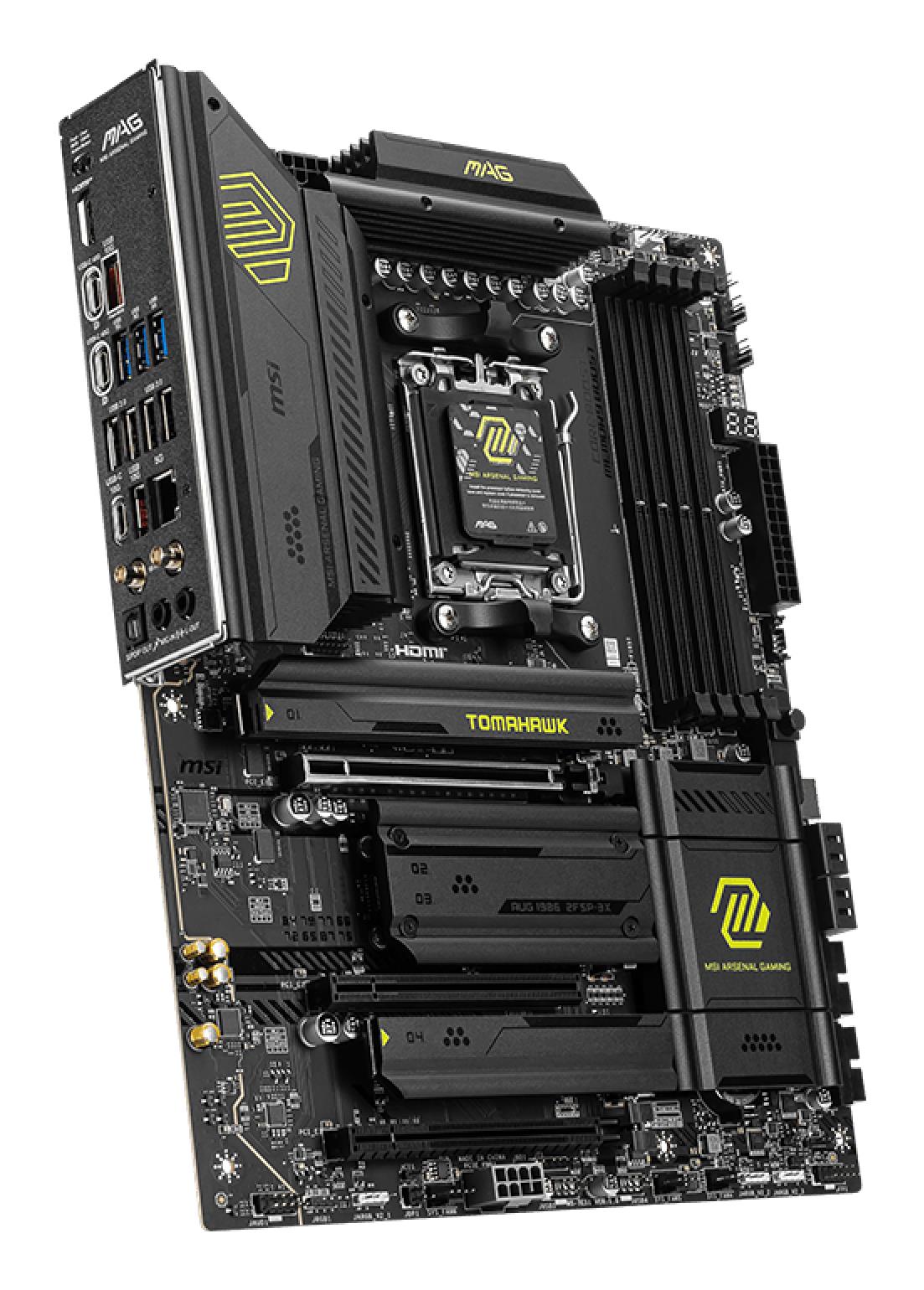 Mainboard MSI AMD X870 SAM5 ATX Memory DDR5 Memory slots 4 1xPCI-Express 1x 3xPCI-Express 16x 4xM.2 1xHDMI 1xAudio-In 1xAudio-Out 4xUSB 2.0 4xUSB 3.2 3xUSB-C 1xRJ45 MAGX870TOMAHAWKWIFI - Image 4