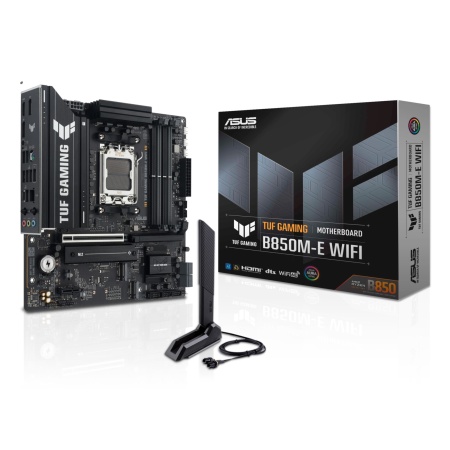 Mainboard ASUS AMD B850 SAM5 Micro-ATX Memory DDR5 Memory slots 4 1xPCI-Express 4.0 1x 1xPCI-Express 4.0 16x 1xPCI-Express 5.0 16x 3xM.2 1xHDMI 2xDisplayPort 4xUSB 2.0 2xUSB 3.2 2xUSB-C 1xPS/2 1xRJ45 3xAudio port TUFGAMINGB850M-EWIFI