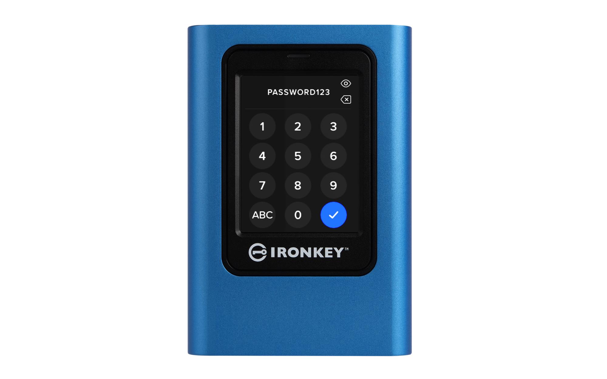 External SSD KINGSTON IronKey Vault Privacy 80 1.92TB USB 3.2 Write speed 250 MBytes/sec Read speed 250 MBytes/sec IKVP80ES/1920G