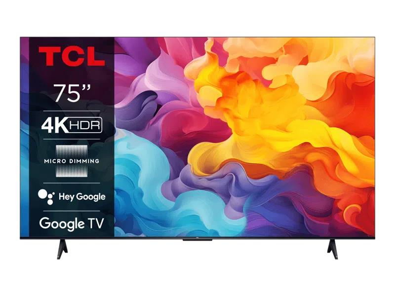 TV Set TCL 75" 4K/Smart 3840x2160 Wireless LAN Bluetooth Google TV 75V6B