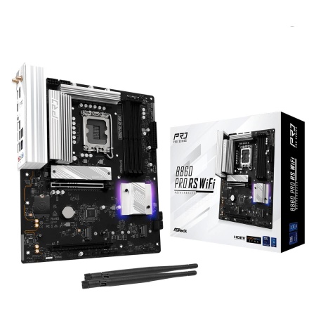 Mainboard ASROCK Memory DDR5 Memory slots 4 1xPCI-Express 4.0 16x 1xPCI-Express 5.0 16x 1xM.2 1xHDMI 1xDisplayPort 1xAudio-In 1xAudio-Out 1xMicrophone 2xUSB 2.0 6xUSB 3.2 1xUSB-C 1xRJ45 B860PRORSWIFI