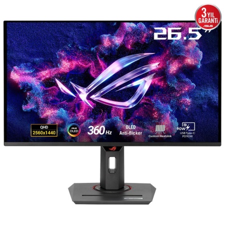 LCD Monitor ASUS ROG Strix OLED XG27ACDNG 26.5" Gaming Panel QD-OLED 2560x1440 16:9 360 Hz 0.03 ms Swivel Pivot Height adjustable 90LM0AN0-B01970