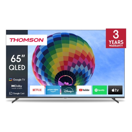 TV Set THOMSON 65" 4K/Smart QLED 3840x2160 Wireless LAN Bluetooth Google TV Dark Grey 65QG4S14