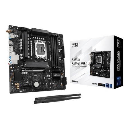 Mainboard ASROCK Intel B860 Express LGA1851 Micro-ATX Memory DDR5 Memory slots 4 B860MPRO-AWIFI