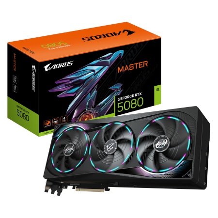 Graphics Card GIGABYTE NVIDIA GeForce RTX 5080 16 GB GDDR7 256 bit PCIE 5.0 16x GPU 2617 MHz Dual Slot Fansink 1xHDMI 3xDisplayPort GV-N5080AORUSM-16GD1.0