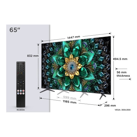 TV Set TCL 65 " 4K Ultra HD 3840 x 2160 pixels Flat 16:9 QD-Mini LED 65Q6C
