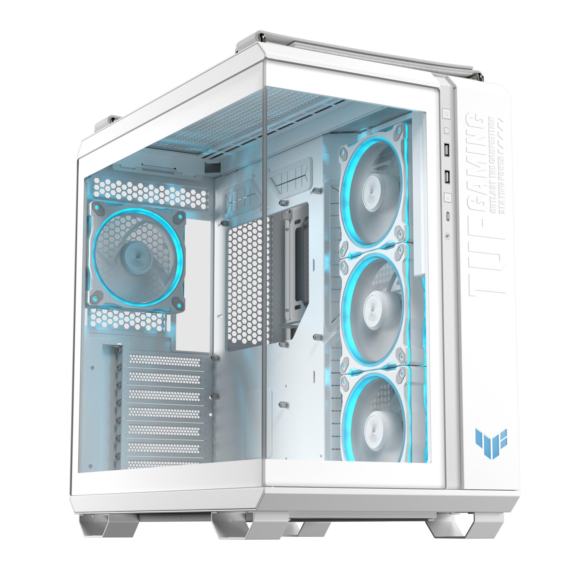Case ASUS TUF Gaming GT502 Horizon MidiTower Case product features Transparent panel Not included ATX MicroATX MiniITX Colour White TUFGAMGT502HORIZONWHT