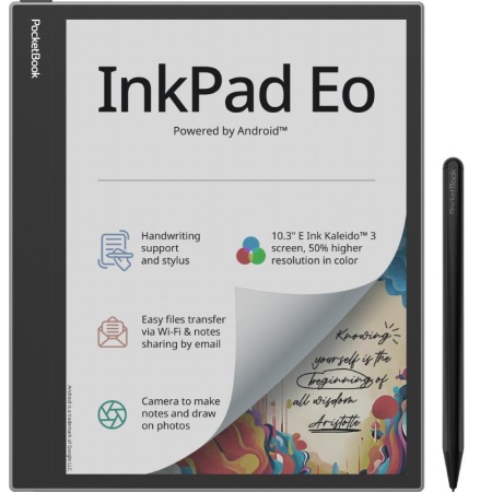 E-Reader POCKETBOOK InkPad Eo 10.3" 2480 x 1860 1xUSB-C 1xMicroSD Card Slot Bluetooth Grey PB1042-M-WW