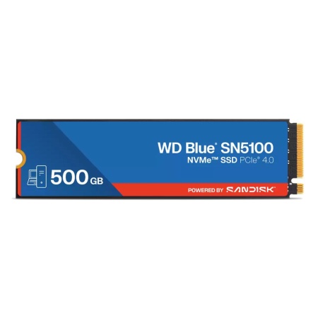 SSD SANDISK 300xTBW rating MTBF 1750000 h Read speed 6600 MB/s Write speed 5600 MB/s NVMe Yes PCI Express 4.0 M.2 500 GB POWERED BY SANDISK Blue SN5100 WDS500G5B0E-00CPE0