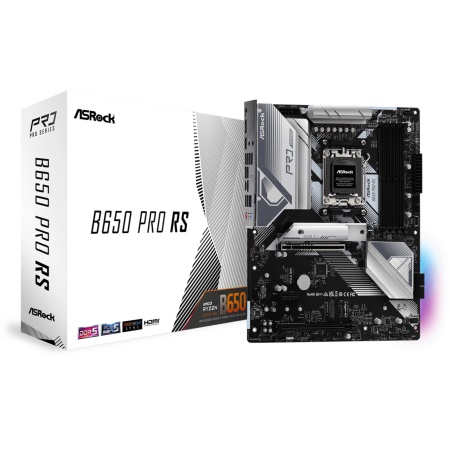 Mainboard ASROCK AMD B650 SAM5 ATX Memory DDR5 Memory slots 4 1xPCI-Express 3.0 16x 1xPCI-Express 4.0 16x 3xM.2 1xHDMI 1xDisplayPort 6xUSB 2.0 3xUSB 3.2 1xUSB-C 1xRJ45 3xAudio port B650PRORS