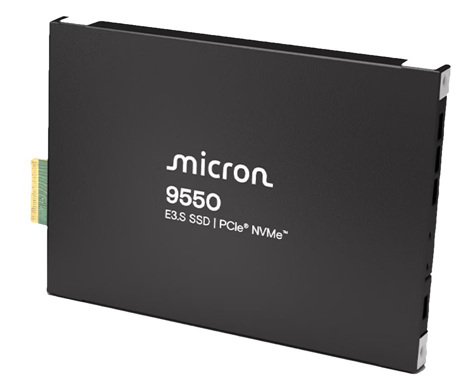 SSD MICRON SSD series 9550 PRO 15.36TB PCIe Gen5 NVMe NAND flash technology 3D TLC Write speed 10000 MBytes/sec Read speed 14000 MBytes/sec Form Factor E3.S MTFDLBQ15T3THA-1BK1DABYYR - Image 2