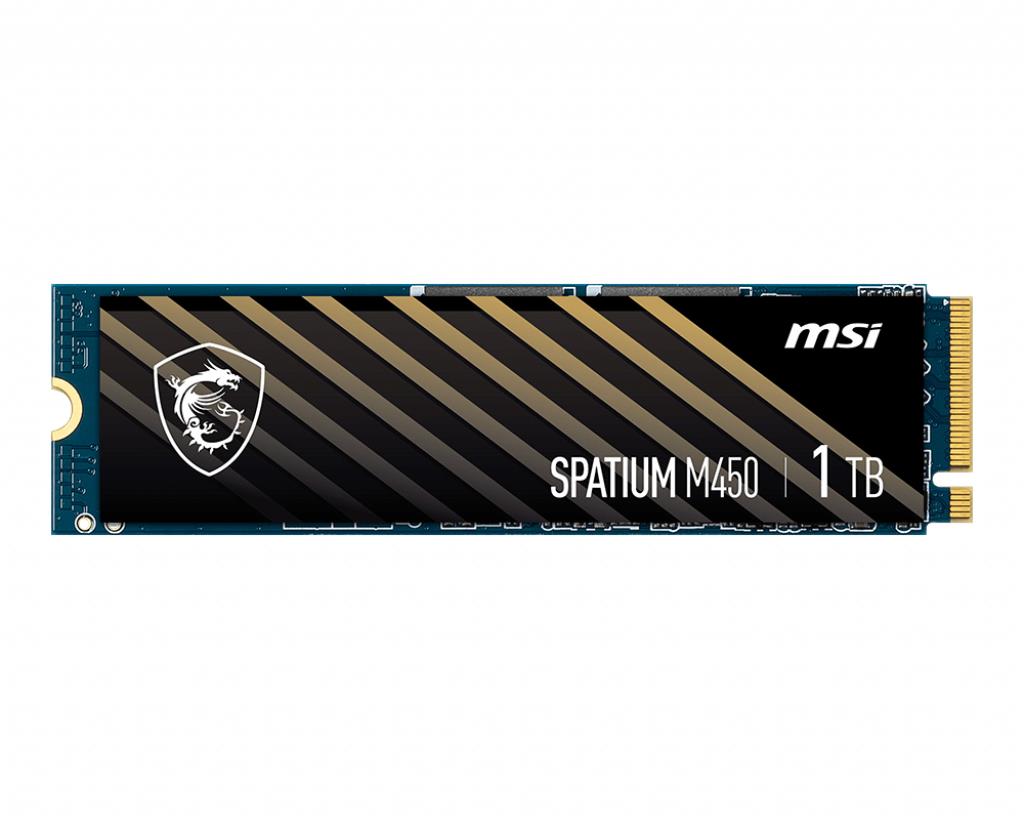 SSD MSI SPATIUM M450 1TB M.2 PCIe Gen4 NVMe 3D NAND Write speed 2400 MBytes/sec Read speed 3400 MBytes/sec 2.15mm TBW 350 TB MTBF 1500000 hours S78-440L0M0-P83 - Image 3