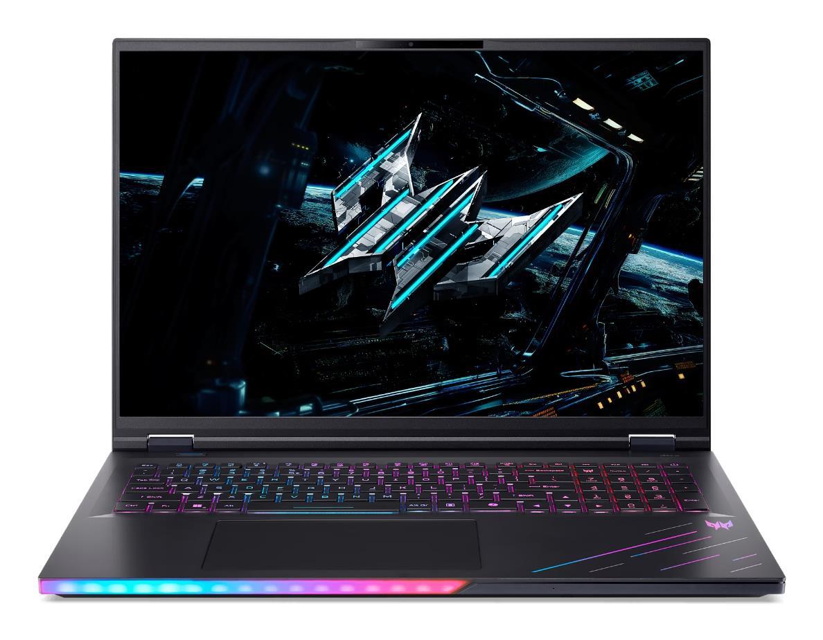 Notebook ACER Predator HELIOS 18 AI CPU Intel Core Ultra 9 275HX 18 " 3840 × 2400 pixels RAM 64 GB DDR5-SDRAM SSD 2000 GB Discrete graphics NVIDIA GeForce RTX 5090 24 GB On-board graphics Yes Numeric keypad Yes Keyboard language English OS installed Windows 11 Home Colour Black Weight 3.5 kg NH.QVWEL.001