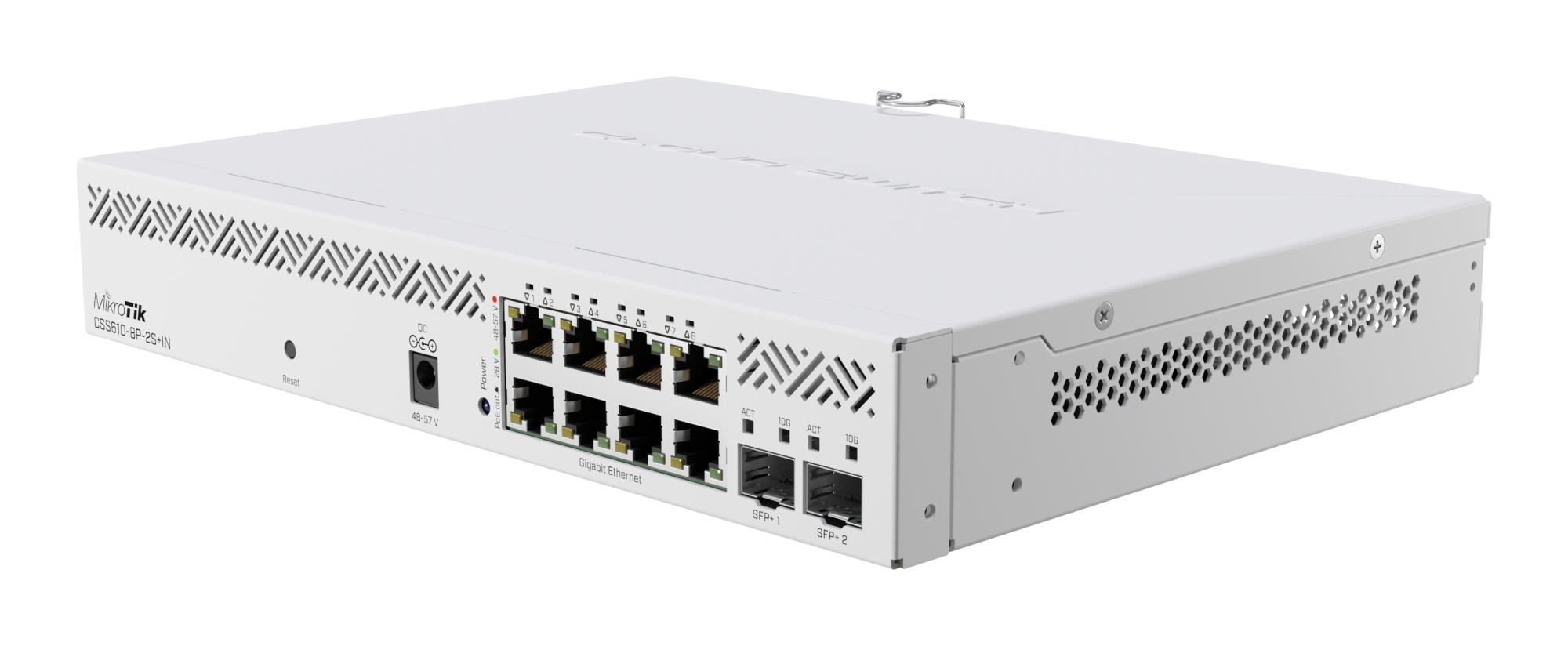 Switch MIKROTIK 8x10Base-T / 100Base-TX / 1000Base-T 2xSFP+ CSS610-8P-2S+IN