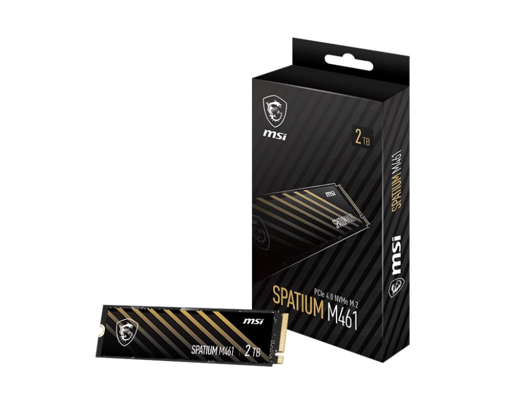SSD MSI SPATIUM M461 2TB M.2 PCIE NVMe 3D NAND Write speed 4200 MBytes/sec Read speed 5000 MBytes/sec 2.15mm TBW 450 TB MTBF 1500000 hours S78-440Q550-P83