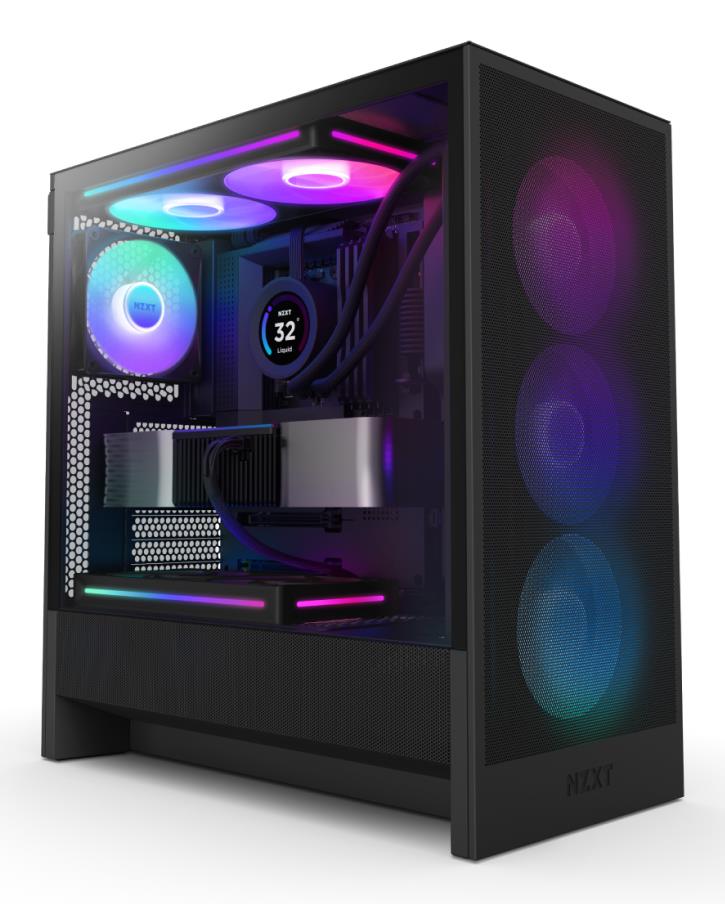 Case NZXT H5 FLOW RGB 2024 MidiTower Case product features Transparent panel Not included ATX EATX MicroATX MiniITX Colour Black CC-H52FB-R1