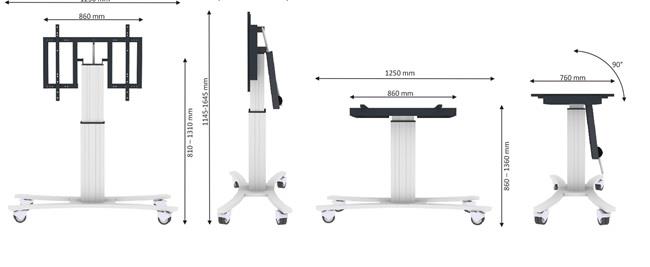 TV SET ACC FLOOR STAND 42-100"/PLASMA-M2500TSILVER NEOMOUNTS