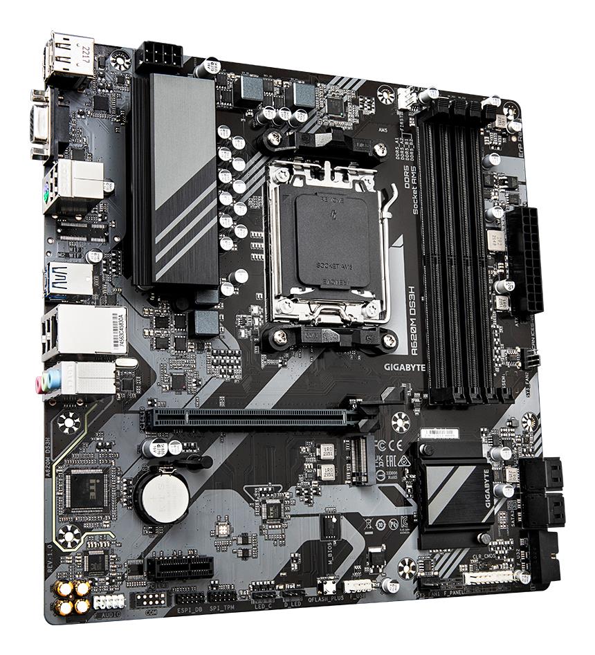 Mainboard GIGABYTE AMD A620 Socket AM5 micro ATX RAM DDR5-SDRAM 4xSlots 1xPCI Express x1 slots 1xPCI Express x16 slots 1xNumber of M.2 (M) slots A620MDS3H2.0 - Image 3