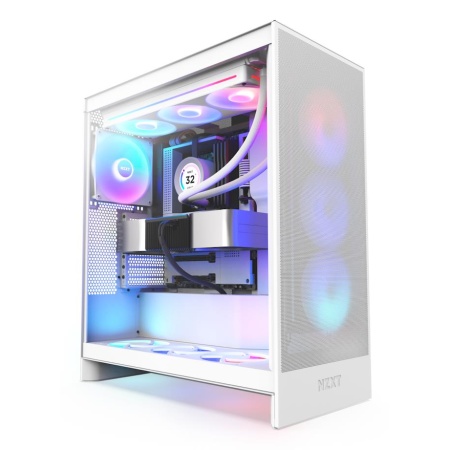 Case NZXT H7 Flow RGB MidiTower ATX EATX MicroATX MiniITX Colour White CM-H72FW-R1