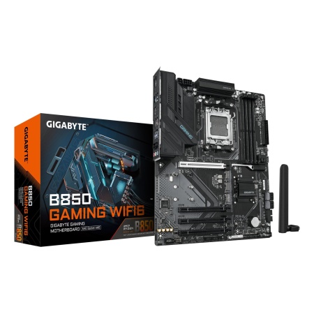 Mainboard GIGABYTE AMD B850 SAM5 ATX Memory DDR5 Memory slots 4 4xPCI-Express 16x 3xM.2 1xHDMI 1xDisplayPort 1xAudio-In 1xAudio-Out 1xMicrophone 4xUSB 2.0 4xUSB 3.2 1xUSB-C 1xPS/2 1xRJ45 B850GAMINGWF6