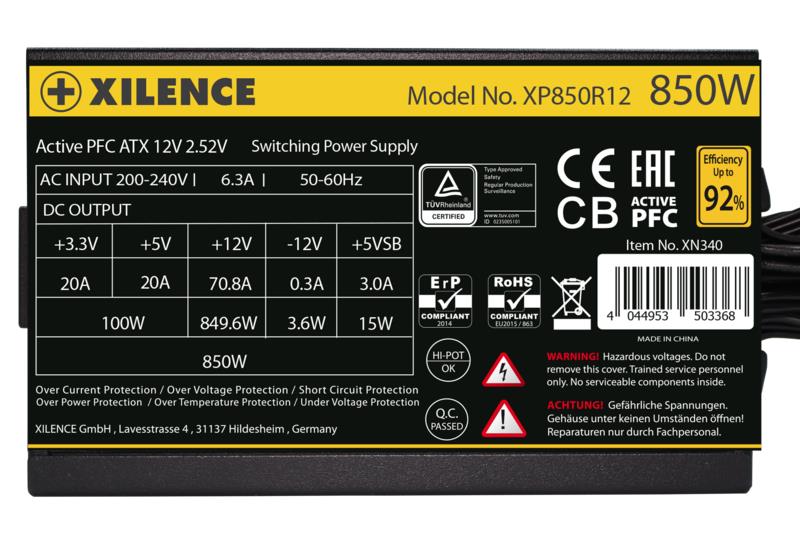 Power Supply XILENCE 850 Watts Efficiency 80 PLUS GOLD PFC Active XN340 - Image 4