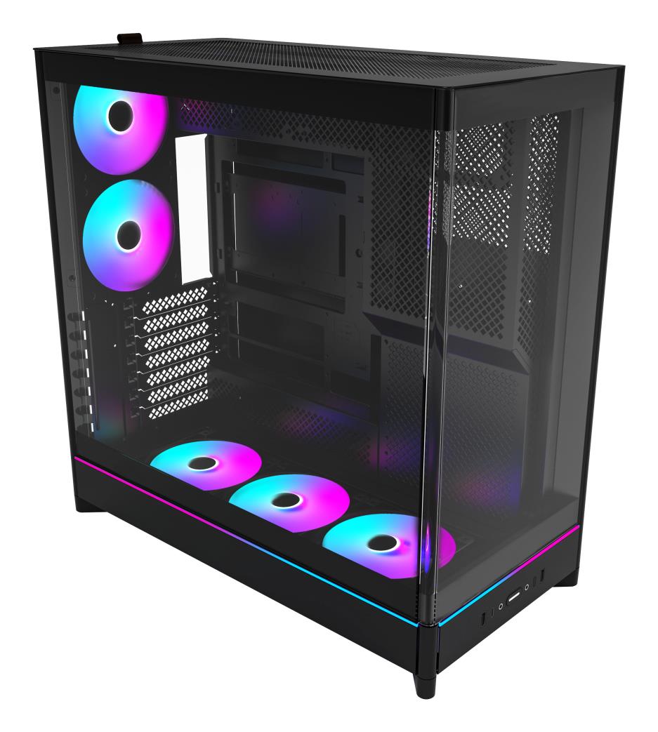Case MONTECH HS02 PRO MidiTower Case product features Removeable HDD basket/Transparent panel Not included ATX MicroATX MiniITX Colour Black HS02PRO(B) - Image 2