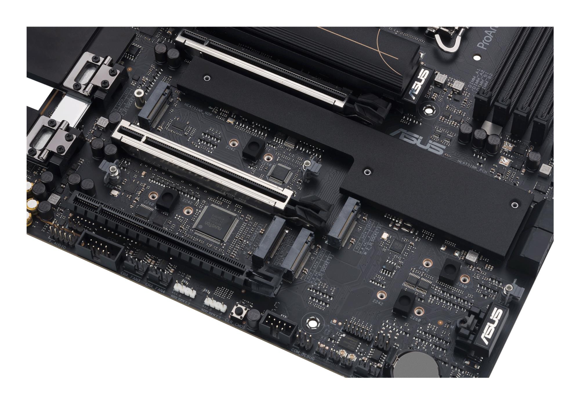 Mainboard ASUS Intel Z890 LGA1851 ATX Memory DDR5 Memory slots 4 1xPCI-Express 4.0 16x 2xPCI-Express 5.0 16x 5xM.2 1xHDMI 1xDisplayPort 1xAudio-In 1xAudio-Out 1xUSB 2.0 6xUSB 3.2 3xUSB-C w/Thunderbolt 1xRJ45 PROARTZ890-CREATORWIFI - Image 13