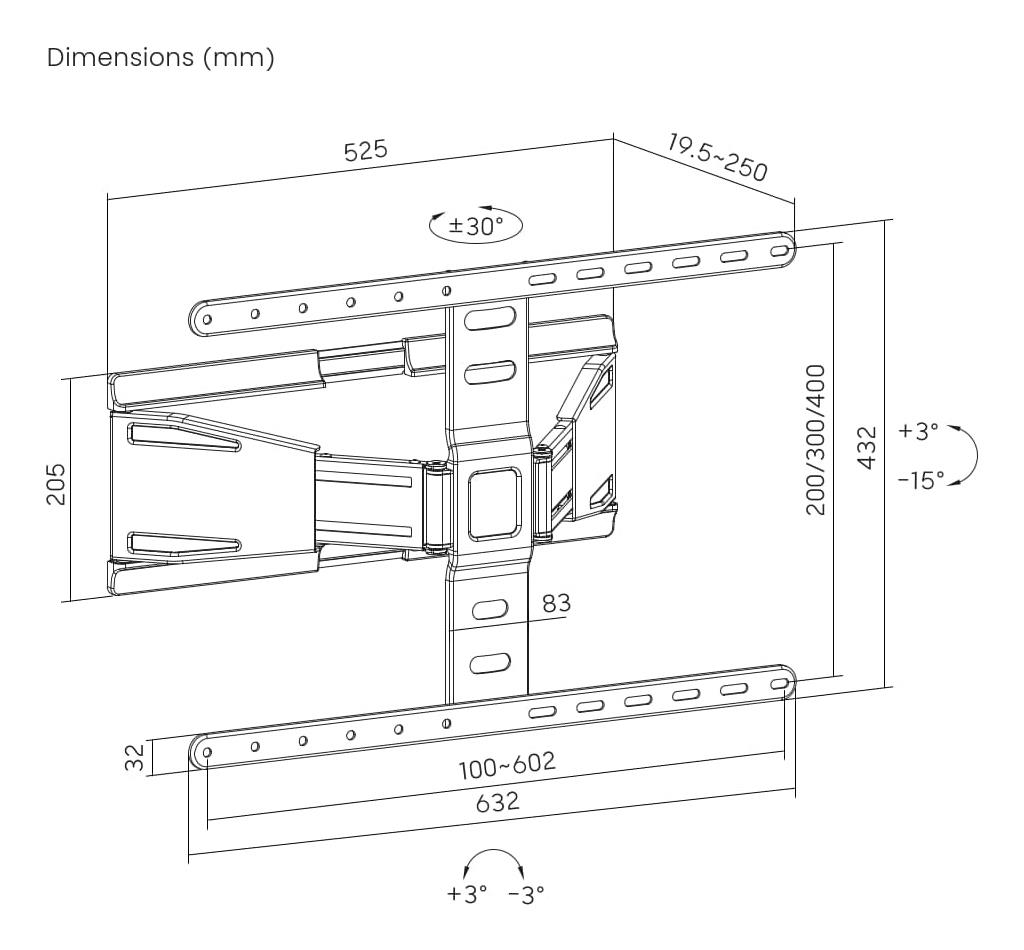 TV SET ACC WALL MOUNT 43-90"/WM-90ST-02 GEMBIRD - Image 12