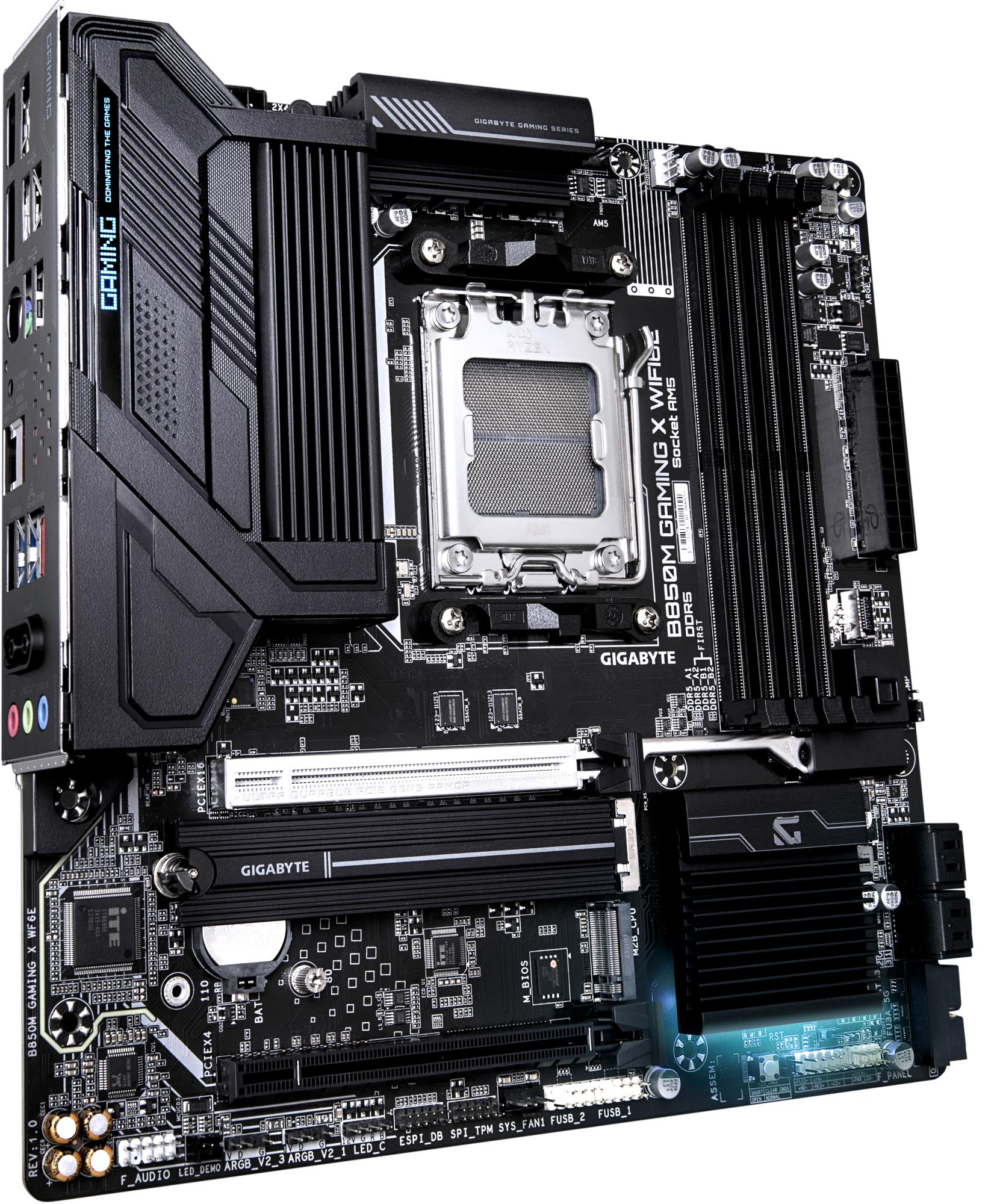 Mainboard GIGABYTE AMD B850 Socket AM5 micro ATX RAM DDR5-SDRAM 4xSlots Wi-Fi Yes Bluetooth Yes 2xNumber of M.2 (M) slots GIGABYTE B850M GAMING X WIFI6E B850MGAMINGXWF6E1.1 - Image 3