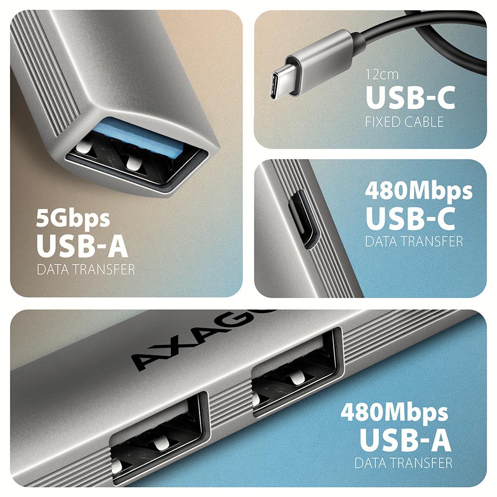 I/O HUB USB3.2 4PORT/0.12M HUE-STC AXAGON - Image 3
