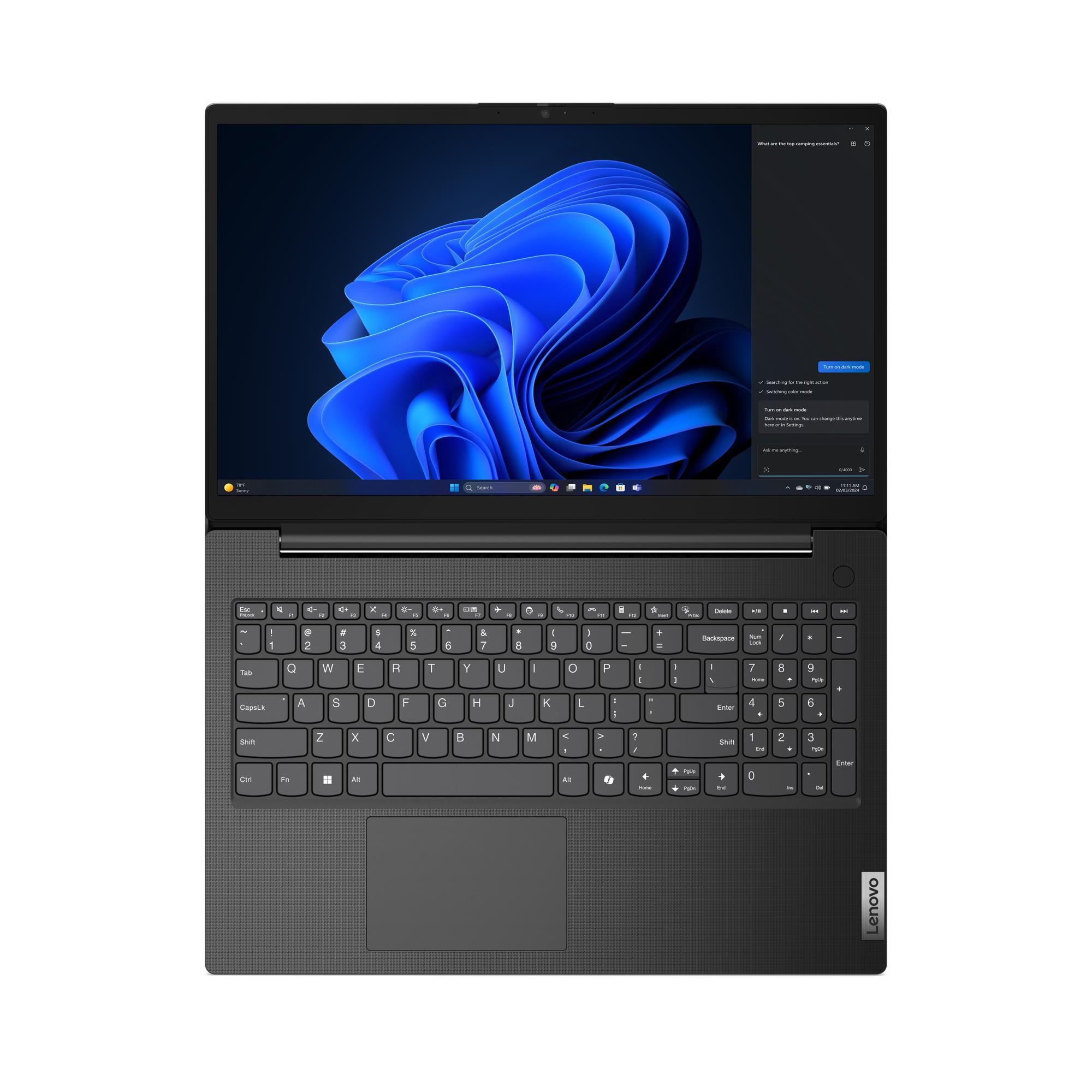 Notebook LENOVO V Series CPU Intel® CoreT i5 i5-13420H 15.6 " 1920 x 1080 pixels RAM 16 GB DDR5-SDRAM SSD 512 GB Discrete graphics Not available On-board graphics Yes Numeric keypad Yes Keyboard language English Colour Black Weight 1.61 kg 5200 MHz 83GW008ERI - Image 13