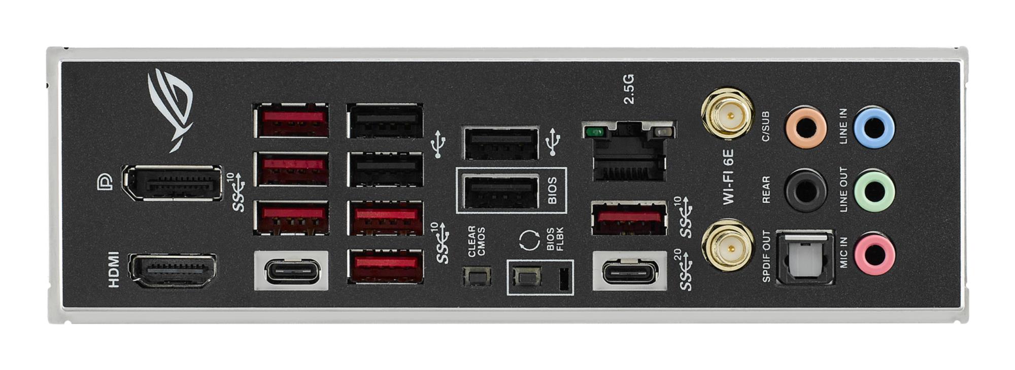 Mainboard ASUS AMD B650 SAM5 ATX Memory DDR5 Memory slots 4 1xPCI-Express 4.0 16x 2xPCI-Express 5.0 16x 4xM.2 1xHDMI 1xDisplayPort 4xUSB 2.0 6xUSB 3.2 2xUSB-C 1xOptical S/PDIF 1xRJ45 5xAudio port STRIXB650E-EGAMINGWIFI - Image 9