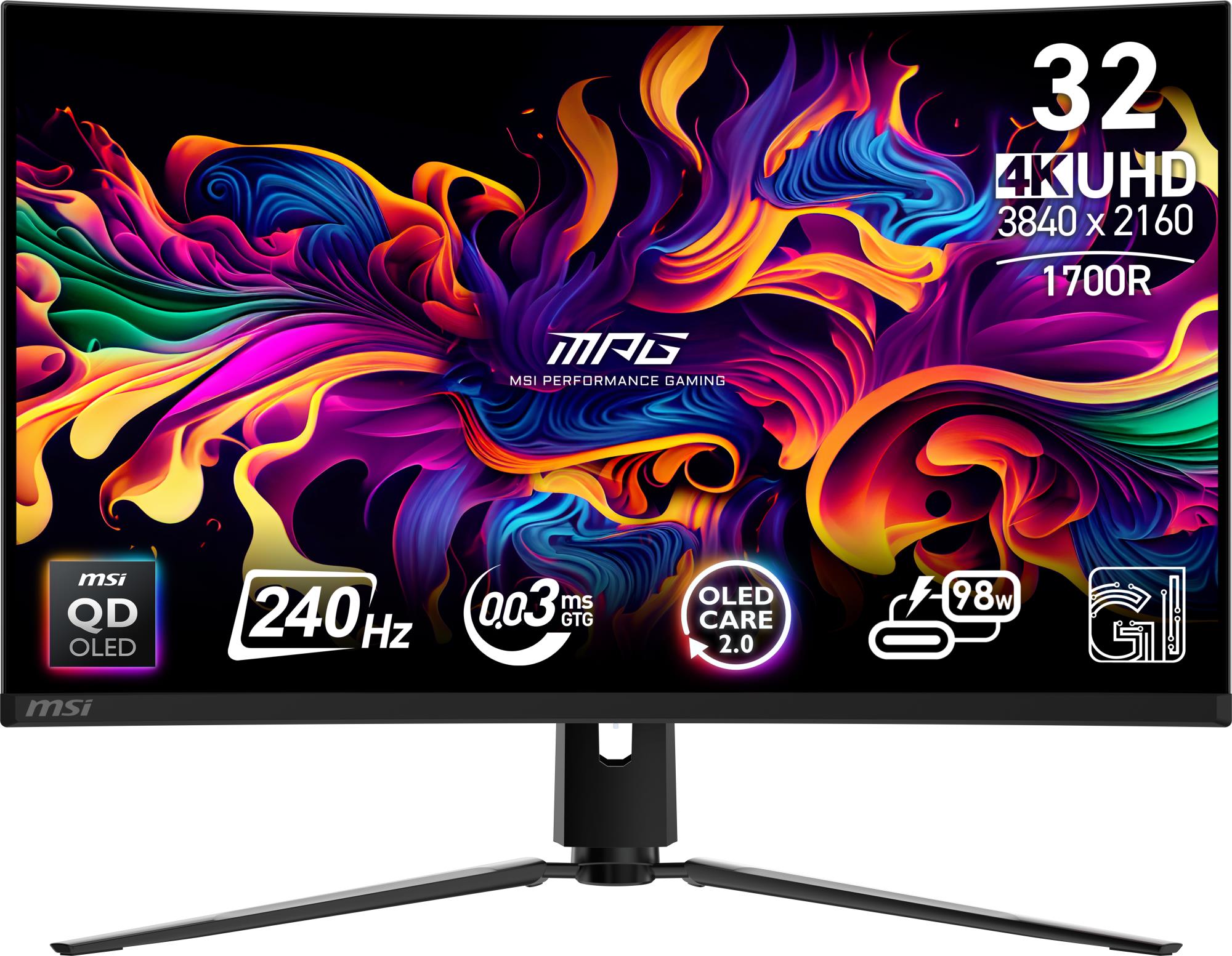 Monitor MSI MPG 321CURX QD-OLED 31.5" Gaming/Curved/4K Panel QD-OLED 3840x2160 16:9 240 Hz 0.03 ms MPG321CURXQD-OLED - Image 2