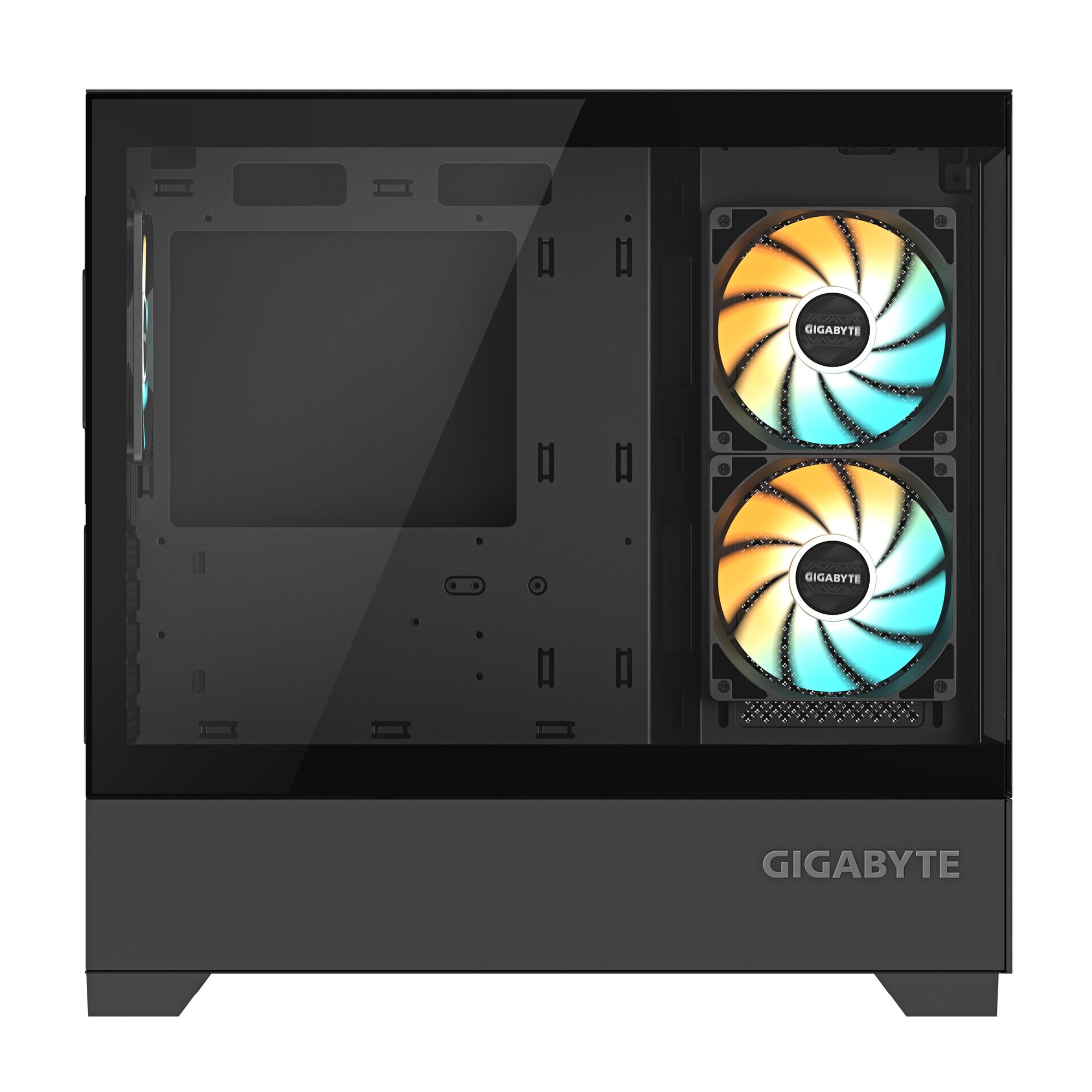 Case GIGABYTE C201 PANORAMIC MidiTower Case product features Rackmountable/Removeable HDD basket/Transparent panel Not included MicroATX MiniITX Colour Black GB-C201P - Image 7