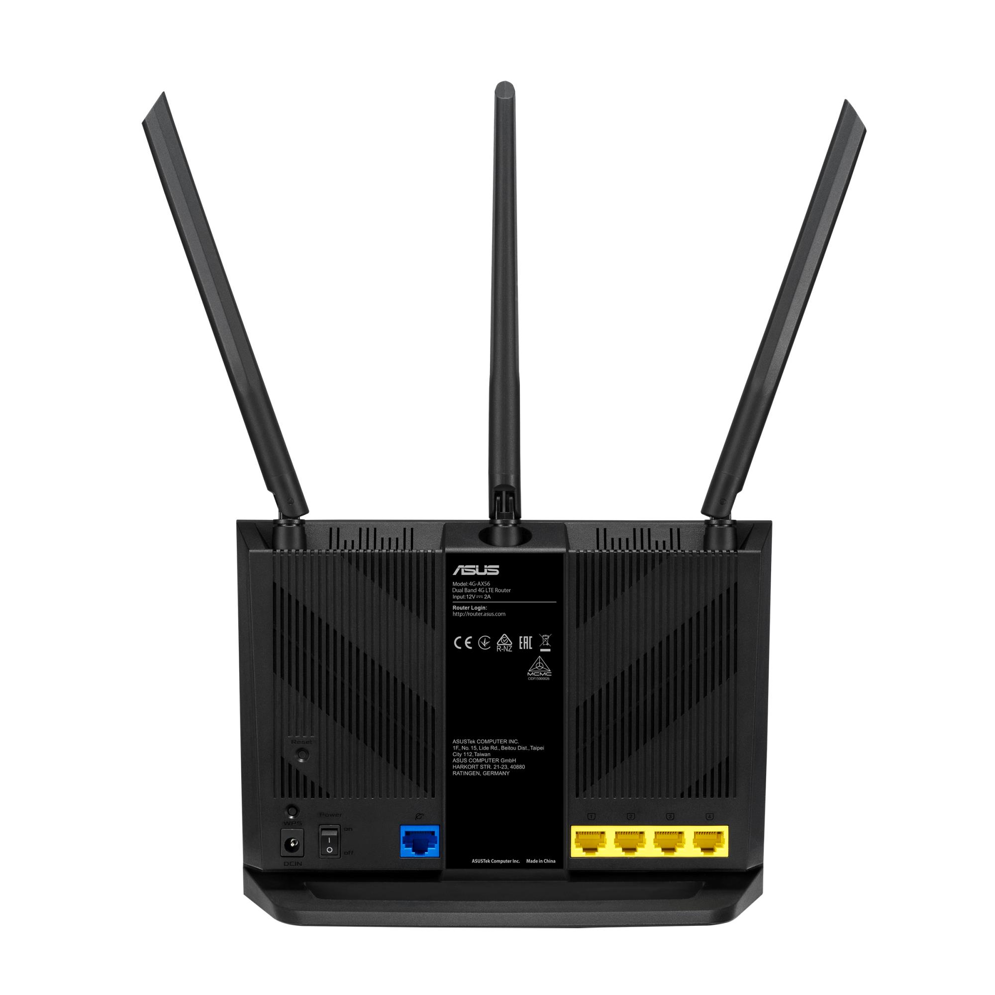 Wireless Router ASUS Wireless Router 1800 Mbps Wi-Fi 5 Wi-Fi 6 1 WAN 4x10/100/1000M Number of antennas 4 4G-AX56 - Image 3